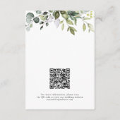 Elegant Eucalyptus Greenery QR Code Wedding エンクロージャーカード (裏面)