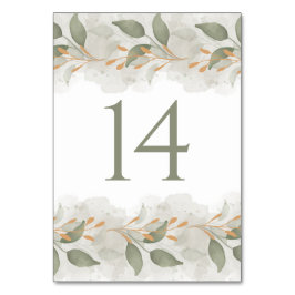 Elegant Eucalyptus Greenery Watercolor Wedding  テーブルナンバー