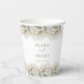 Elegant Eucalyptus Greenery Watercolor Wedding  紙コップ (裏面)