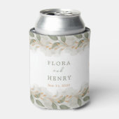 Elegant Eucalyptus Greenery Watercolor Wedding  缶クーラー (缶正面)