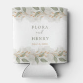 Elegant Eucalyptus Greenery Watercolor Wedding  缶クーラー (裏面)