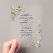 Elegant Eucalyptus Greenery Wedding アクリル招待状 (インサイチュ (ポータブル))
