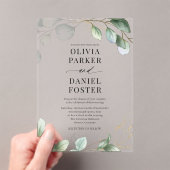 Elegant Eucalyptus Greenery Wedding アクリル招待状 (インサイチュ (ポータブル))