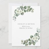 Elegant  Eucalyptus Greenery Wedding セーブザデート (裏面)
