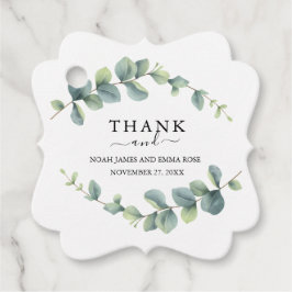 Elegant Eucalyptus Greenery Wedding  フェイバータグ