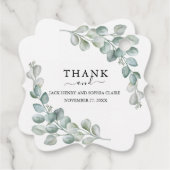 Elegant Eucalyptus Greenery Wedding フェイバータグ (裏面)