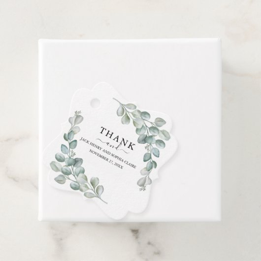 Elegant Eucalyptus Greenery Wedding フェイバータグ (インサイチュ)