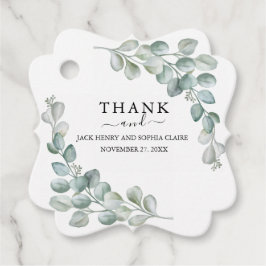 Elegant Eucalyptus Greenery Wedding フェイバータグ