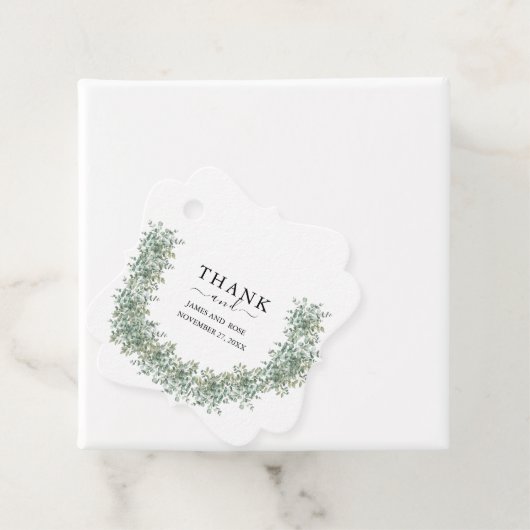 Elegant Eucalyptus Greenery Wedding フェイバータグ (インサイチュ)