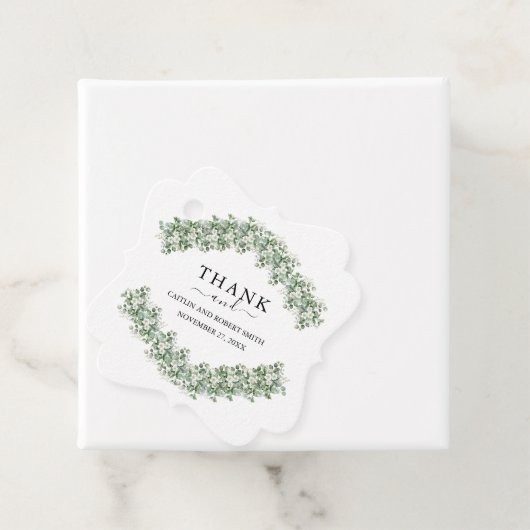 Elegant Eucalyptus Greenery Wedding フェイバータグ (インサイチュ)