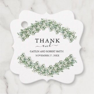 Elegant Eucalyptus Greenery Wedding フェイバータグ