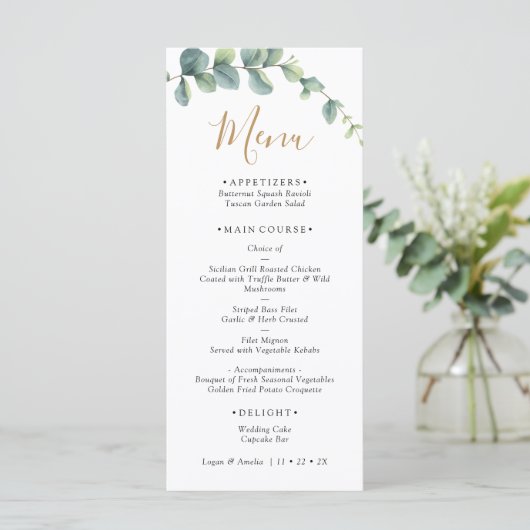 Elegant  Eucalyptus Greenery Wedding  メニュー (スタンド正面)