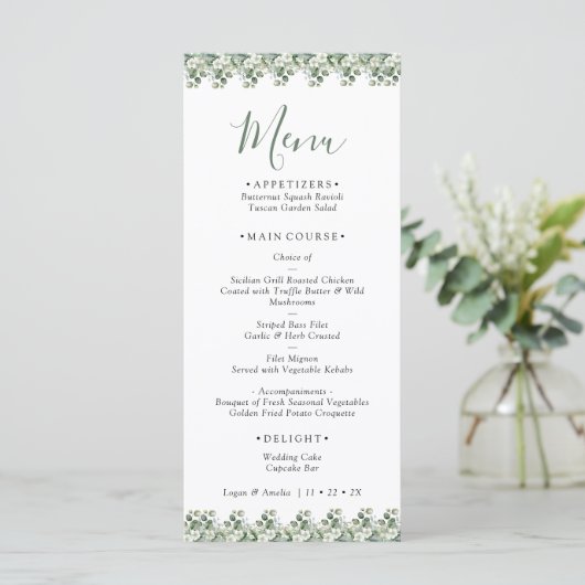 Elegant  Eucalyptus Greenery Wedding  メニュー (スタンド正面)
