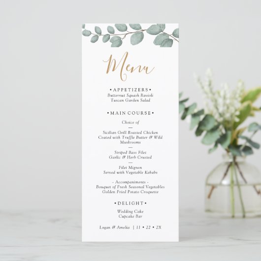 Elegant Eucalyptus Greenery Wedding メニュー (スタンド正面)