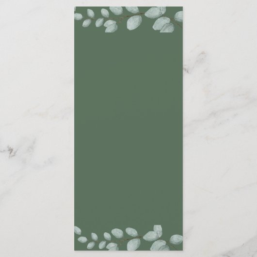 Elegant Eucalyptus Greenery Wedding メニュー (裏面)