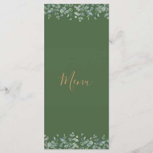 Elegant Eucalyptus Greenery Wedding メニュー (裏面)