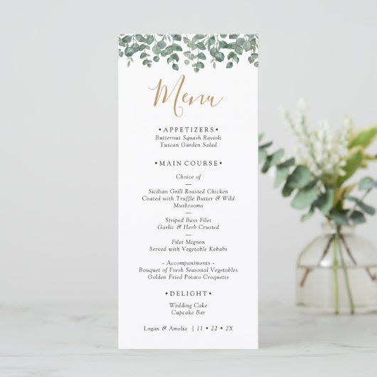 Elegant Eucalyptus Greenery Wedding メニュー (スタンド正面)