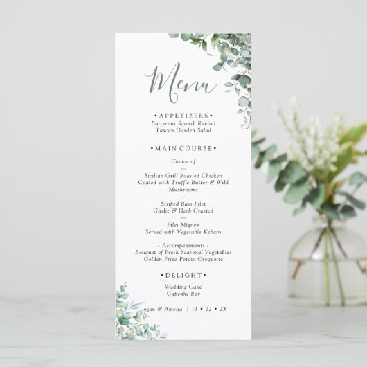 Elegant Eucalyptus Greenery Wedding メニュー (スタンド正面)