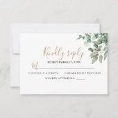Elegant Eucalyptus Greenery Wedding 出欠カード (正面)