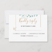 Elegant Eucalyptus Greenery Wedding 出欠カード (正面)