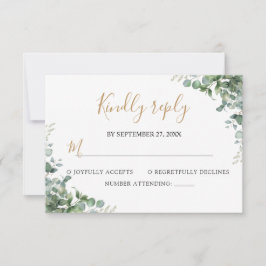 Elegant  Eucalyptus Greenery Wedding 出欠カード
