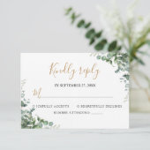 Elegant  Eucalyptus Greenery Wedding 出欠カード (スタンド正面)