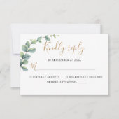 Elegant  Eucalyptus Greenery Wedding 出欠カード (正面)