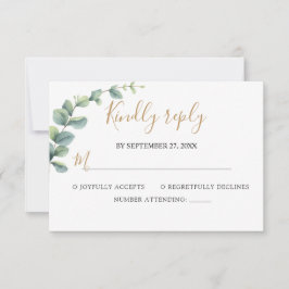 Elegant  Eucalyptus Greenery Wedding 出欠カード