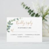 Elegant  Eucalyptus Greenery Wedding 出欠カード (スタンド正面)