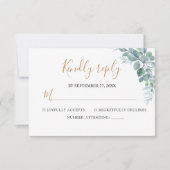 Elegant  Eucalyptus Greenery Wedding 出欠カード (正面)