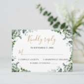 Elegant  Eucalyptus Greenery Wedding  出欠カード (スタンド正面)