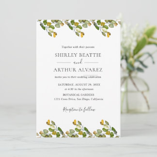 Elegant Eucalyptus Greenery Wedding 招待状