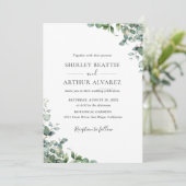 Elegant Eucalyptus Greenery Wedding 招待状 (スタンド正面)