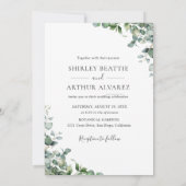 Elegant Eucalyptus Greenery Wedding 招待状 (裏面)