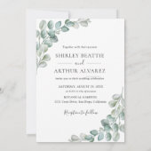 Elegant Eucalyptus Greenery Wedding 招待状 (裏面)