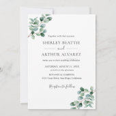 Elegant Eucalyptus Greenery Wedding 招待状 (裏面)
