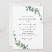 Elegant Eucalyptus Greenery Wedding 招待状 (裏面)