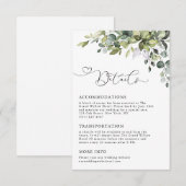 Elegant Eucalyptus Greenery Wedding Details エンクロージャーカード (正面/裏面)