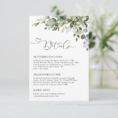 Elegant Eucalyptus Greenery Wedding Details エンクロージャーカード (スタンド正面)