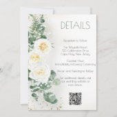 Elegant Eucalyptus Greenery Wedding Details Card 招待状 (正面)