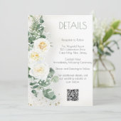 Elegant Eucalyptus Greenery Wedding Details Card 招待状 (スタンド正面)