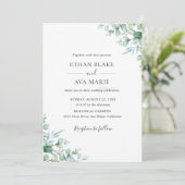 Elegant Eucalyptus Greenery Wedding  Invitation 招待状 (スタンド正面)