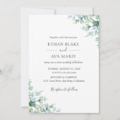 Elegant Eucalyptus Greenery Wedding  Invitation 招待状 (裏面)