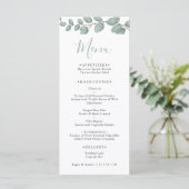 Elegant Eucalyptus Greenery Wedding Menu Card メニュー (スタンド正面)