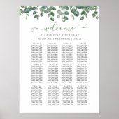 Elegant Eucalyptus Greenery Wedding Seating Chart ポスター (正面)