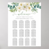 Elegant Eucalyptus Greenery Wedding Seating Chart ポスター (正面)