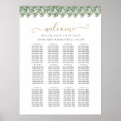Elegant Eucalyptus Greenery Wedding Seating Chart ポスター (正面)