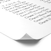 Elegant Eucalyptus Greenery Wedding Seating Chart ポスター (角)