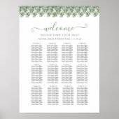 Elegant Eucalyptus Greenery Wedding Seating Chart ポスター (正面)