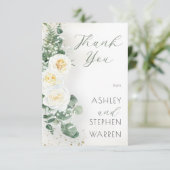Elegant Eucalyptus Greenery Wedding Thank You Card サンキューカード (スタンド正面)